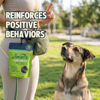 Jiminy's Chewy Cricket Dog Training Treats, Low Calorie, Hypoallergenic, 6oz, Sweet Potato & Pea (Pack of 1)