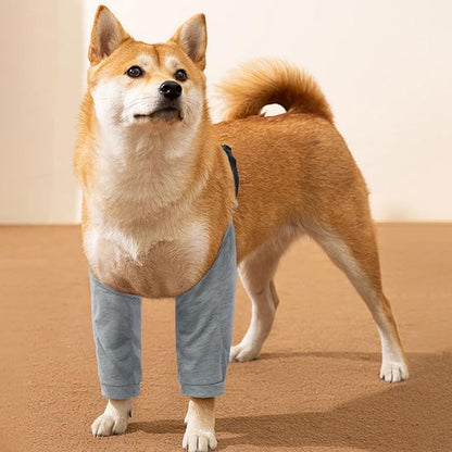 ROZKITCH Dog Surgery Leg Sleeve for Front Legs, Pet Prevent Licking Wound Elbow Knee Protector, Dog Leg Sleeve to Stop Licking Cone Collar Alternative for Sprain ACL CCL Arthritis Grey XL