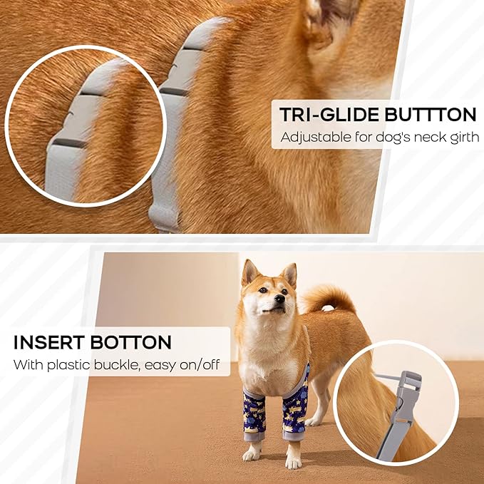 ROZKITCH Dog Surgery Leg Sleeve for Front Legs, Pet Prevent Licking Wound Elbow Knee Protector, Dog Leg Sleeve to Stop Licking Cone Collar Alternative for Sprain ACL CCL Arthritis Blue L