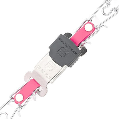 Herm Sprenger Chrome Plated Steel Dog Collar with Quick Release ClicLock Buckle O-Ring Biothane Insert Training Collar Made in Germany (Passionfruit Pink, 16in x 2.25mm(Neck Size up to 13-14in))