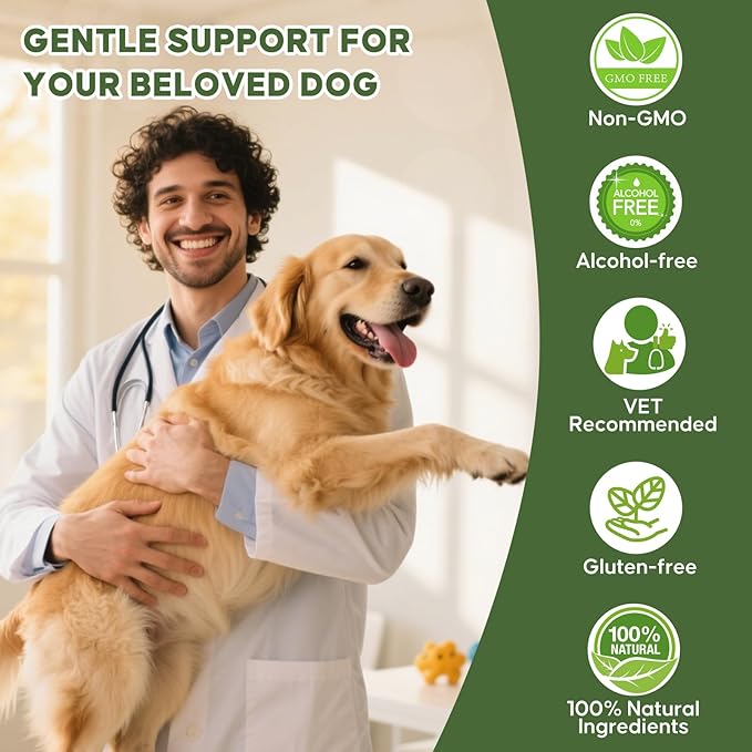 Ourea Separation Anxiety Relief for Dogs, Calming Care for Dogs, Helps Relieve Anxiety During Separation, Valerian Root for Anxiety Drops, Easy to Use (2 fl oz)
