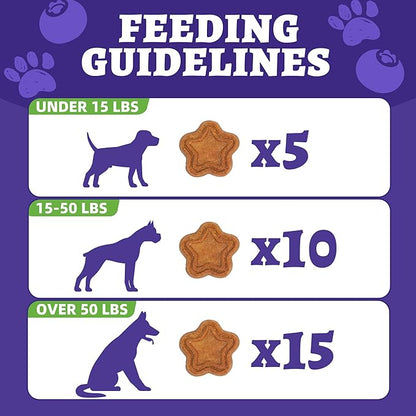 Just Try 15 OZ Blueberry Dog Treats Biscuits Eye Function Immune Support for Dogs Training Treats Healthy Dog Treats
