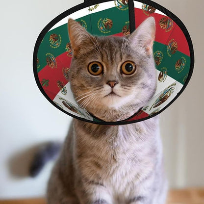 Breathable Dog Cones for Small Medium Large Dogs, Mexican Flag Recovery Collars for Puppies and Kittens After Surgery, Elizabethan Collar to Stop Licking