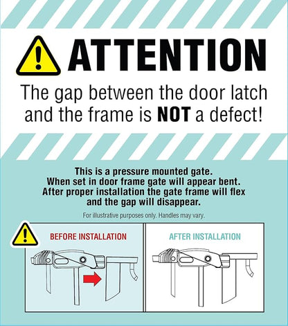 Regalo Safety 29-38.5" Baby Gate for Doorways & Bottom of Stairs, Pressure Mounted Baby Gate with Door for Babies, Toddlers & Pets, Tested & Safe for 30 Years, American Designed, American Owned, Black