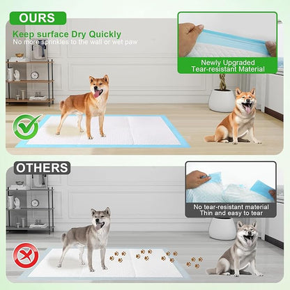 Pee Pads for Dogs & Cats, Extra Large 36"X51", 100 Count, Blue, Polymer & Polyethylene (PE), 6 Layers, Disposable Pet Training Pads