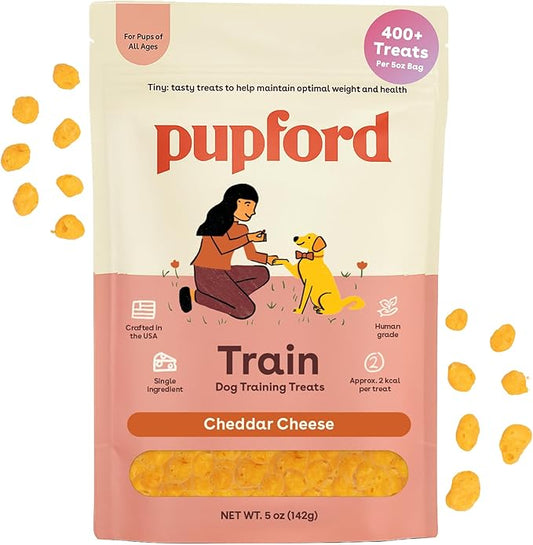 Pupford Training Treats for Dogs & Puppies, 400+ Single Ingredient Bites (Cheddar, 5 oz)