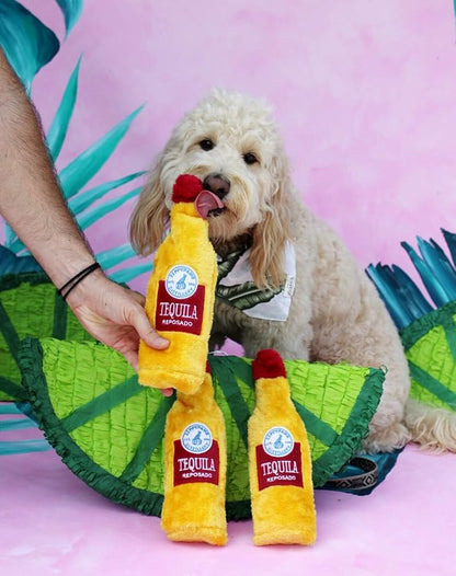 ZippyPaws Happy Hour Crusherz- Interactive Dog Toys to Keep Them Busy, Squeaky Plush Toy for All Breeds, Gift for Small, Medium, & Large Dogs, Drink Themed Crinkle Water Bottle Toy- 3-Pack of Spirits