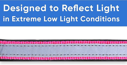 Pawtitas Lumberjack Pad Reflective Pink Neoprene Collar - Medium/Large Puppy Training Collar