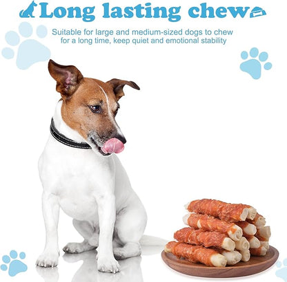 Dog Treats Chicken Wrapped Rawhide Rolls Healthy Dog Chews Long Lasting1 lb/454g