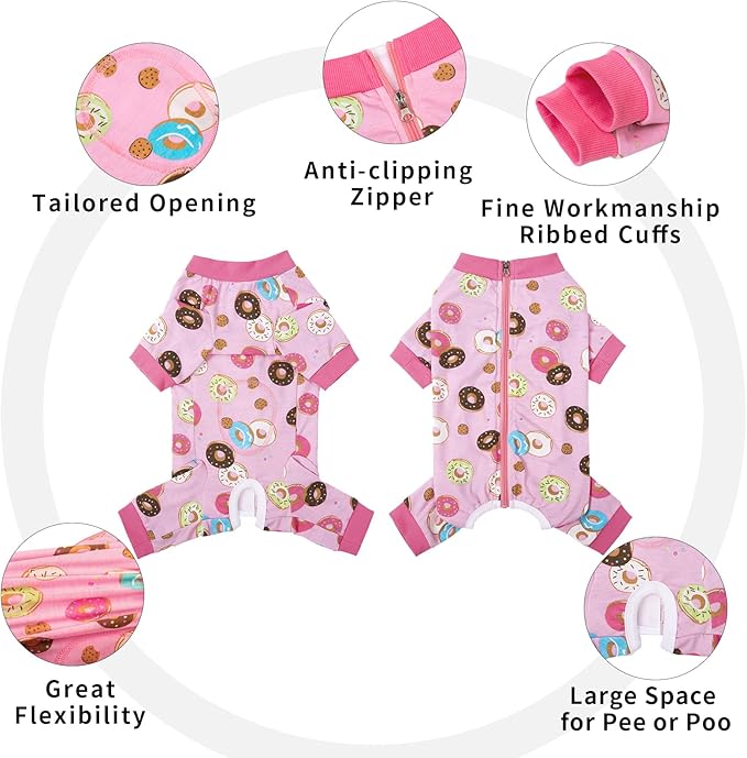 Dog Surgery Recovery Onesie, Dog Pajamas Long Sleeve for Female & Male Dogs, Small Dogs Abdominal Wound Bandages Surgical Suit, Cat Recovery Suit for Shedding Skin Disease