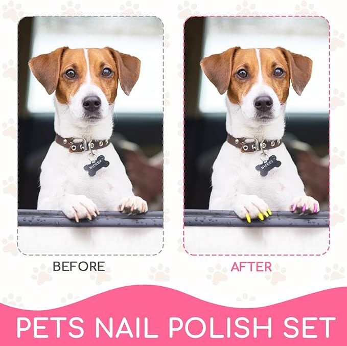 OLINGYOU 15 Colors Dog Nail Polish Pens Quick Dry, Pet Nail Polish Set for Dogs DIY Dogs Puppy Nails, Dog Safe Nail Polish Non Toxic, Odorless, Easy to Apply