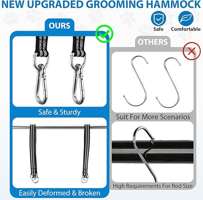 ATESON Pet Grooming Hammock Harness for Small Dogs & Cats Nail Trimming, Dog Sling for Cutting Nails, Dog Hanging Holder Hanger with Nail Clippers, Nail File, Scissors