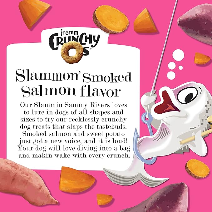 Fromm Crunchy Os Slammon' Smoked Salmon Dog Treats - Premium Crunchy Dog Treats - Salmon Recipe - 26 oz