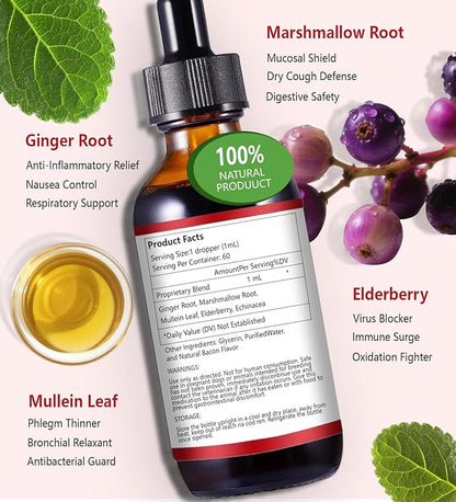 Kennel Cough for Dogs, Natural Dog Cough Treatmen, Gentle Dog Allergy Relief, Cough Supplement for Dogs Respiratory Infection, Herbal Drops for All Breeds & Sizes
