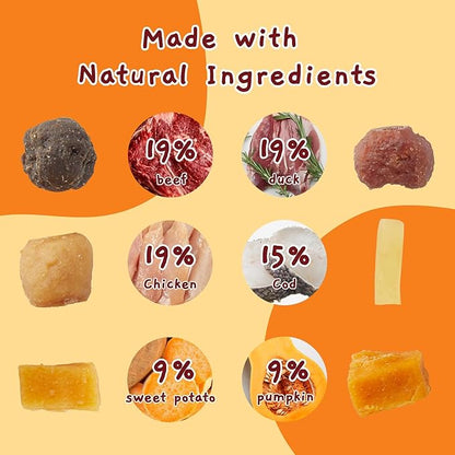Jungle Calling Dog Treats,Dogs Kabob with Cod Stick, Rawhide-Free Chews, Made with Chicken, Duck, Beef, Sweet Potato and Pumpkin