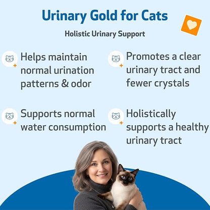 Pet Wellbeing Urinary Gold for Cats - Vet-Formulated Multi-Herb Urinary Tract Support - Feline Bladder Health & Urinary System Wellness - Holistic Cat Supplement - 2 oz (59ml) (4 fl oz (118 ml))