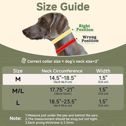 Mayerzon Martingale No Pull Collar for Medium Large Dogs German Shepherd Doberman Pitbull, Patented Anti Pull Correction Dog Collar for Walking Training, Reflective, Adjustable, Hidden(M, Black)