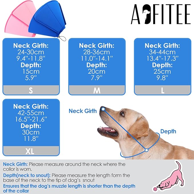 AOFITEE Dog Cone Collar, Adjustable Dog Cone for Dogs to Stop Licking, Breathable Elizabethan Collar for Small Medium Large Dogs Cats, Soft E-Collar Wound Healing After Surgery(Blue,Small)