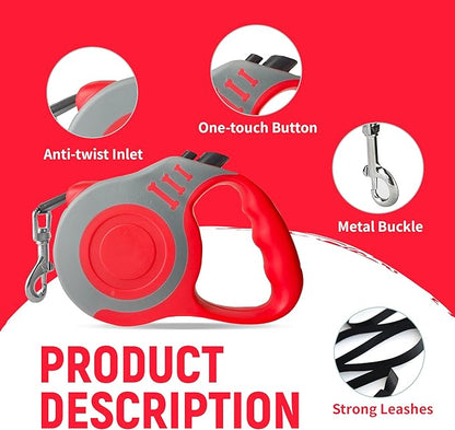 Retractable Dog Leash Automatic Telescopic Tractor Dog Tape, Pet Tape 10/16 FT Durable and Convenient, with Non-Slip Handle, Suitable for Small and Medium-Sized Dogs