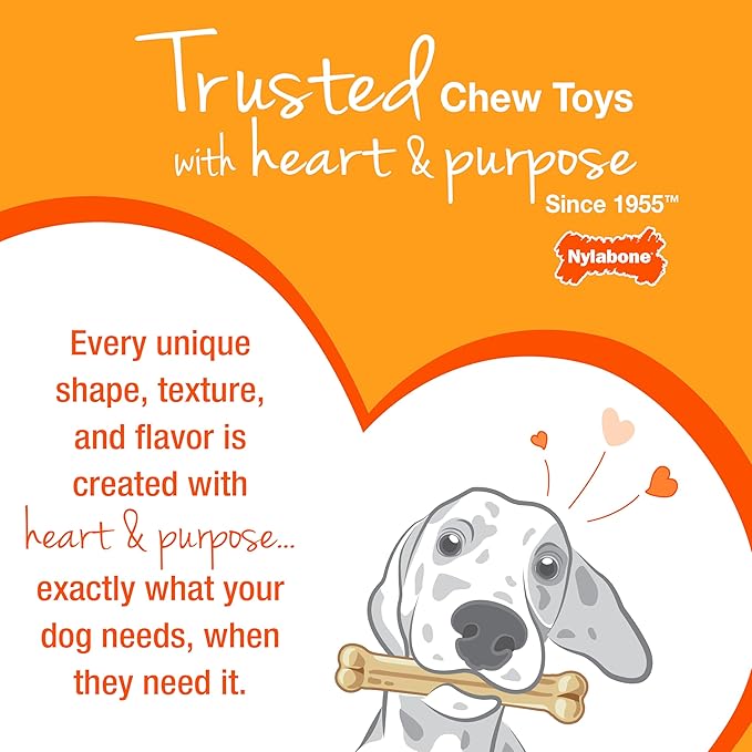 Nylabone Healthy Edibles Natural Dog Chews Long Lasting Chicken Flavor Treats for Dogs, Medium/Wolf (2 Count)