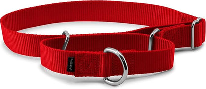 PetSafe Adjustable Martingale Collar - Only Tightens When Dogs Pull, Prevents Slipping Out - Helps with Strong Pullers, Increased Control - Alternative to Choke Collar - 1", Large, Red