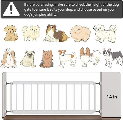 Short Dog Gate Indoor - MOOECKOM 13" Tall Small Dog Gate 18"-36'' Width Expandable, Easily Step Over Pet Gate with 2 Extension Kits - Pressure Mounted for Doorways Stairs.