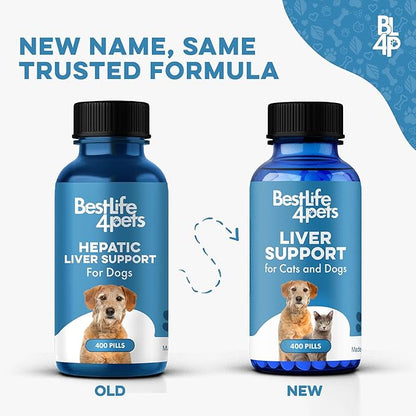 Dog Liver Supplement Detox Formula – Gentle Hepatic Liver Support for Dogs with Vomiting Or Stomach Upset – with Natural Milk Thistle for Dogs – Tiny Odorless Pills for Stress-Free Dosing – 400 Count