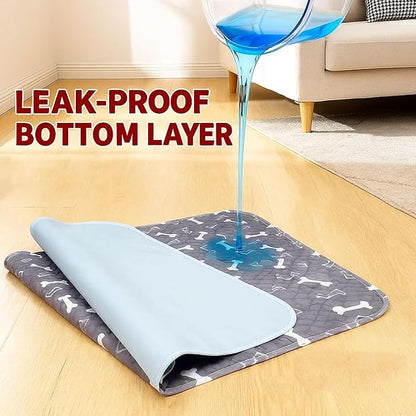 Pet Pee Pad,Pee Pads for Dogs with Pheromones,Washable Reusable Puppy Training Pads with 4-Layer Leak Protection,Easy to Clean,Odor Control, and Non-Slip Base (White)