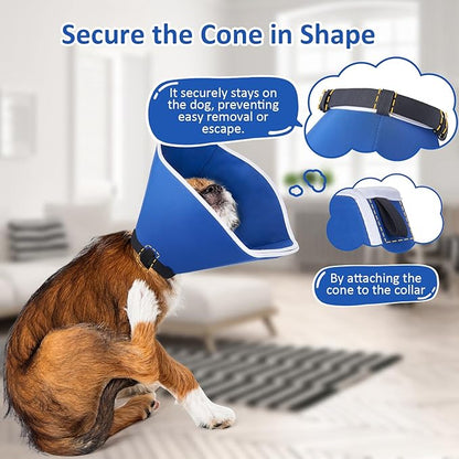 BARKLESS Dog Cone, Soft Cone for Dogs After Surgery to Stop Licking, Alternative to Recovery Collar, Adjustable Elizabethan Collar for Neutering and Wound Care