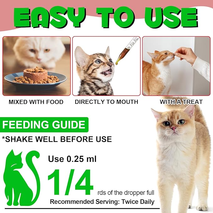 Urinary Tract for Cats, Natural Cat Urinary Tract Infection Treatment Drops Supports Bladder, Kidney Stone, Cat UTI, Cranberry Kidney Bladder Support Supplement, Chicken Flavor - 60ml / 2.02oz-2PCS