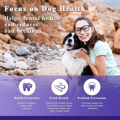 Dog Dental Cleaning Powder - Probiotic Dental Care freshens Breath, Controls Plaque, and removes Tartar.for All Dog Breeds.100g