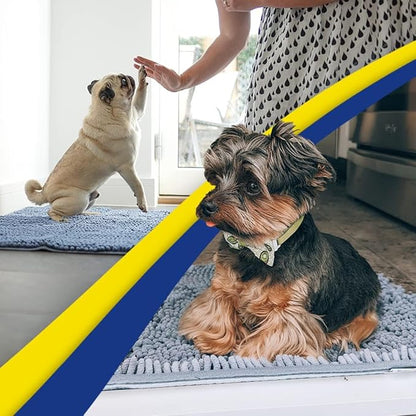 Muddy Mat® | Super Absorbent Door Mat Indoor, Microfiber Quick Dry Chenille Entryway Rug, Non-Slip Front Door Mat, Indoor Mats for Entryway, Machine Washable Pet Rug, Baby Blue 16"x24"