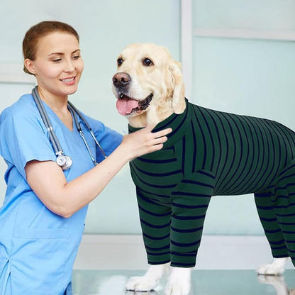 Kuoser Recovery Suit for Small Dogs After Surgery, Long Sleeve Dog Surgery Recovery Suit, Dog Onesie for Abdominal Wounds Skin Disease, Green S