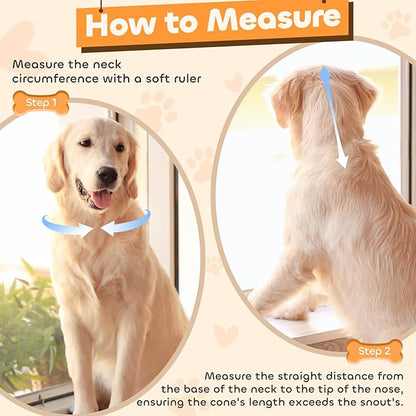 Soft Dog Cone Collar for Large Medium Small Dogs, Adjustable Cones for Dogs to Stop Licking, Recovery Collar After Surgery to Prevent Licking-Comfortable Alternative to Dog Cones(L(Neck:15.5"-17.8")