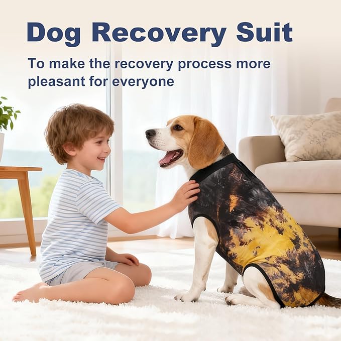 Jiupety Dog Surgical Recovery Suit Adjustable, Not Fit Slim and Long Body, Dogs Suit for Surgery Recovery, L Size, Anti-Licking Surgical Dog Onesies, Tie-dye