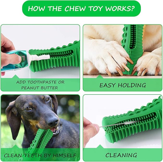 Cutiful Dog Toys for Aggressive Chewers Large Medium Breed, Indestructible Dog Chew Toys, Squeaky Interactive Tough Extremely Durable, Dogs Toothbrush Toys to Keep Them Busy