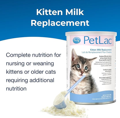 Pet-Ag PetLac Powder for Kittens - 10.5 oz, Pack of 4 - Kitten Milk Replacement Powder for Kittens Newborn to Six Weeks Old - Easy to Digest