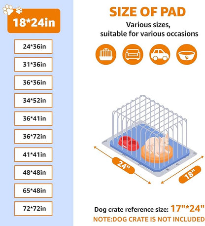 Washable Pee Pads for Dogs, 2Pack Reusable Puppy Pads, Absorbent Whelping Pads with Bone Print, Non-Slip Waterproof Pet Training Pads for Couch, Crate, Potty Training 18x24