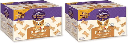 Old Mother Hubbard Wellness P-Nuttier Dog Biscuits,Natural,Training Treats,Peanut Butter Flavor,Mini Size,(6 Pound Box),(Pack of 2)