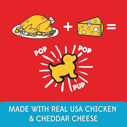 Pup Corn Plus - Puffed Dog Treats with Prebiotics and Probiotics - Chicken & Cheddar Cheese (24oz) - Made in USA