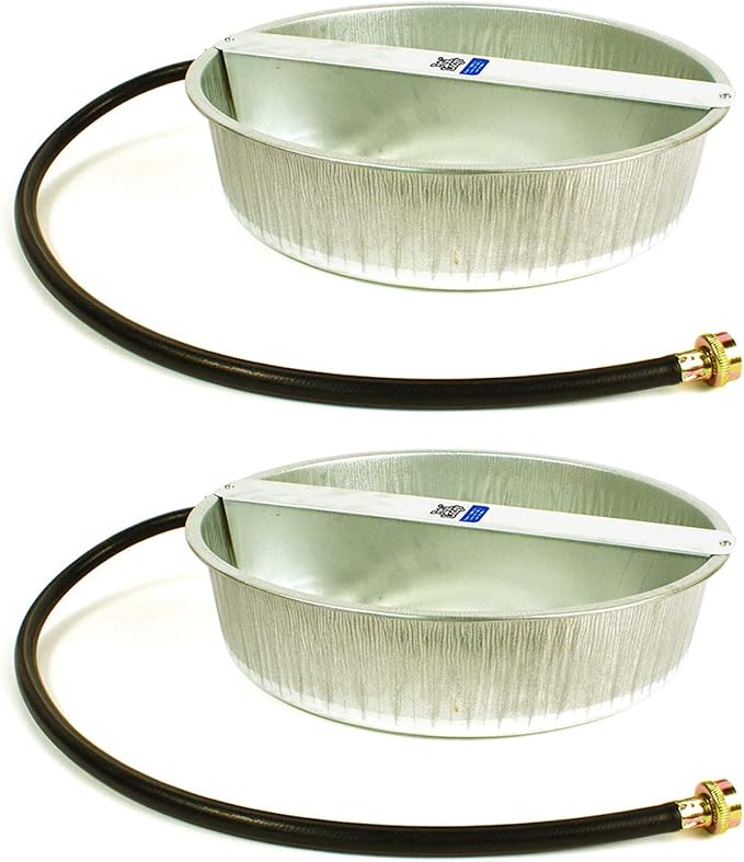 Little Giant 13-Quart Galvanized Steel Ever Full Pet Water Bowl Dish (2 Pack)