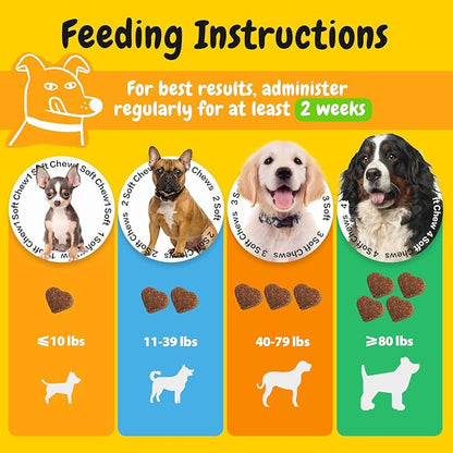 PENPEN Dog Allergy Relief Chews, Dog Itching Skin Relief, Omega 3 for Dogs Itch Supplement, Relieve Seasonal Allergy, Provide Immune Support (Peanut Butter Chews, 50ct)