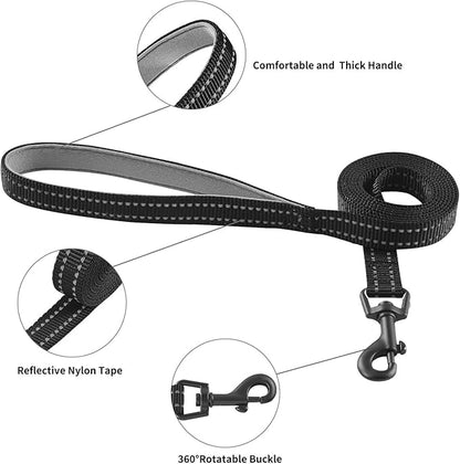 Hipubby Dog Harness and Leash Set, No Pull Soft Mesh Puppy Harness for Small Medium Dogs, Cats - Step in Reflective Breathable Lightweight Vest Harness for Walking, Training - Black, S