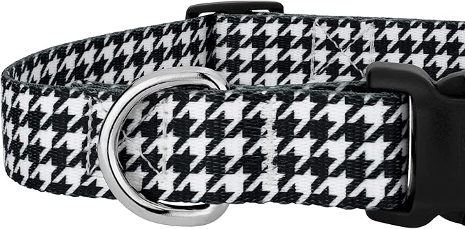 Country Brook Petz - Houndstooth Everyday Dog Collar and Leash - Sports and Athletics Collection Featuring Spirited Designs (1/2 Inch, Extra Small)