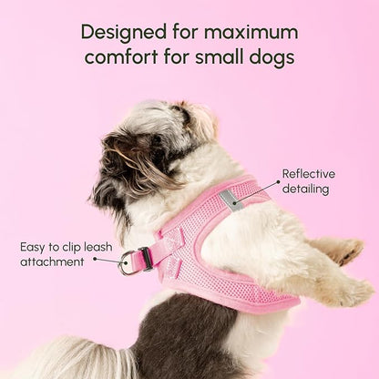 Downtown Pet Supply Step in Dog Harness for Large Dogs - Adjustable, Escape Proof Dog Harness with Reflective Trim - All-Weather, Fast-Drying Padded Mesh Fabric - Baby Pink, XL
