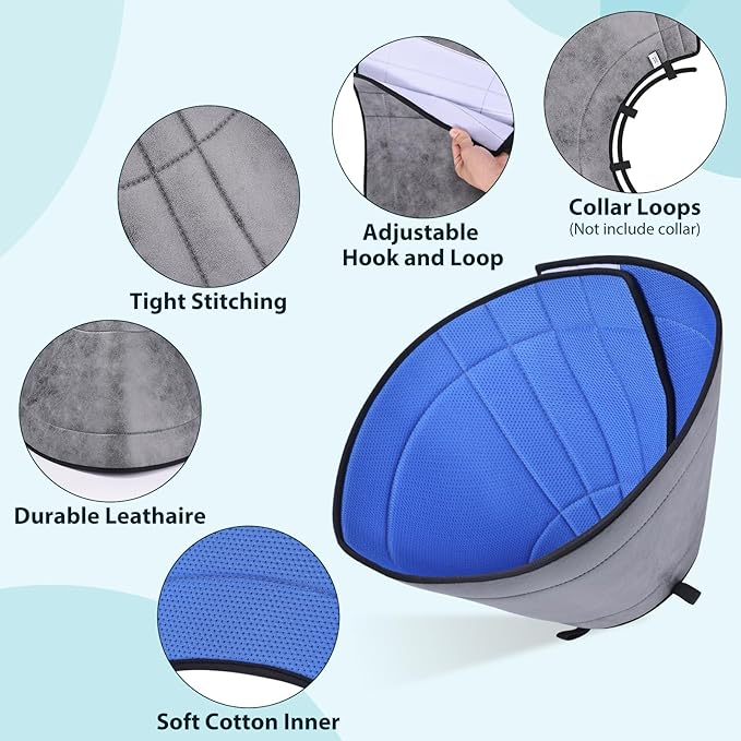 Dog Cone for Small, Medium, and Large Dogs and Cats, Soft Cone for Dogs After Surgery, Lightweight Leathaire Recovery Cone Collar to Stop Licking and Scratching(4(Neck: 9.25-10.75"))