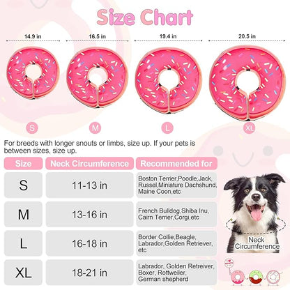 BEAUTYZOO Dog Cone Alternative After Surgery for Large Medium Small Dogs, Soft Inflatable Cone Collar for Dogs Cats, Dog Neck Donut E Collar Dogs Recovery Collar to Stop Licking, Strawberry Pink,S