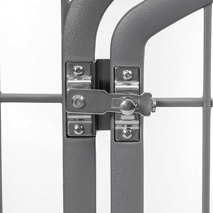 IRIS USA 34" 8-Panel Pet Dog Puppy Playpen with Door, Indoor/Outdoor Dog Pen, 63 x 63 x 34, Foldable, Customizable, Dark Gray