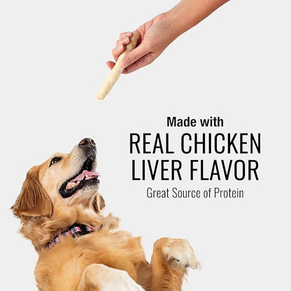 Good n Fit Small Rolls with Real Chicken Liver Flavor, 6 Count, Long-Lasting Highly Digestible Rawhide Chews for Dogs