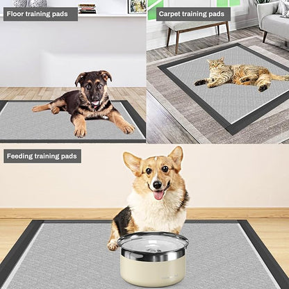 Charcoal Puppy Pads 28x34 Inches Extra Large Dog Pee Pads Odor-Control & Leak-Proof Disposable Pet Training Edge-Wrapping Thicken Potty Pad for Dogs, Cats, Rabbits (50 Pieces)